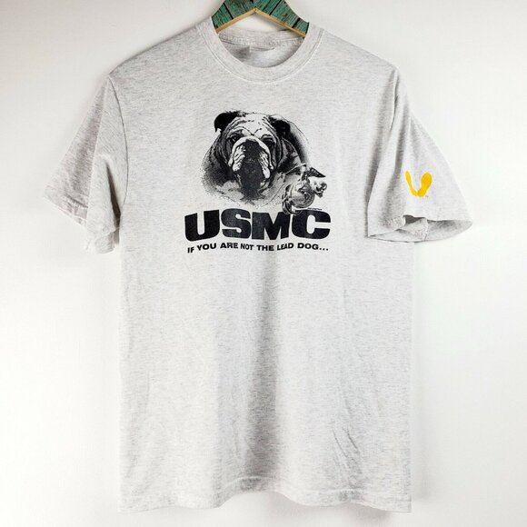 USMC If You Are Not The Lead Dog... 2004 Spectrum Athletic Gray T-Shirt NWOT - Picture 1 of 6
